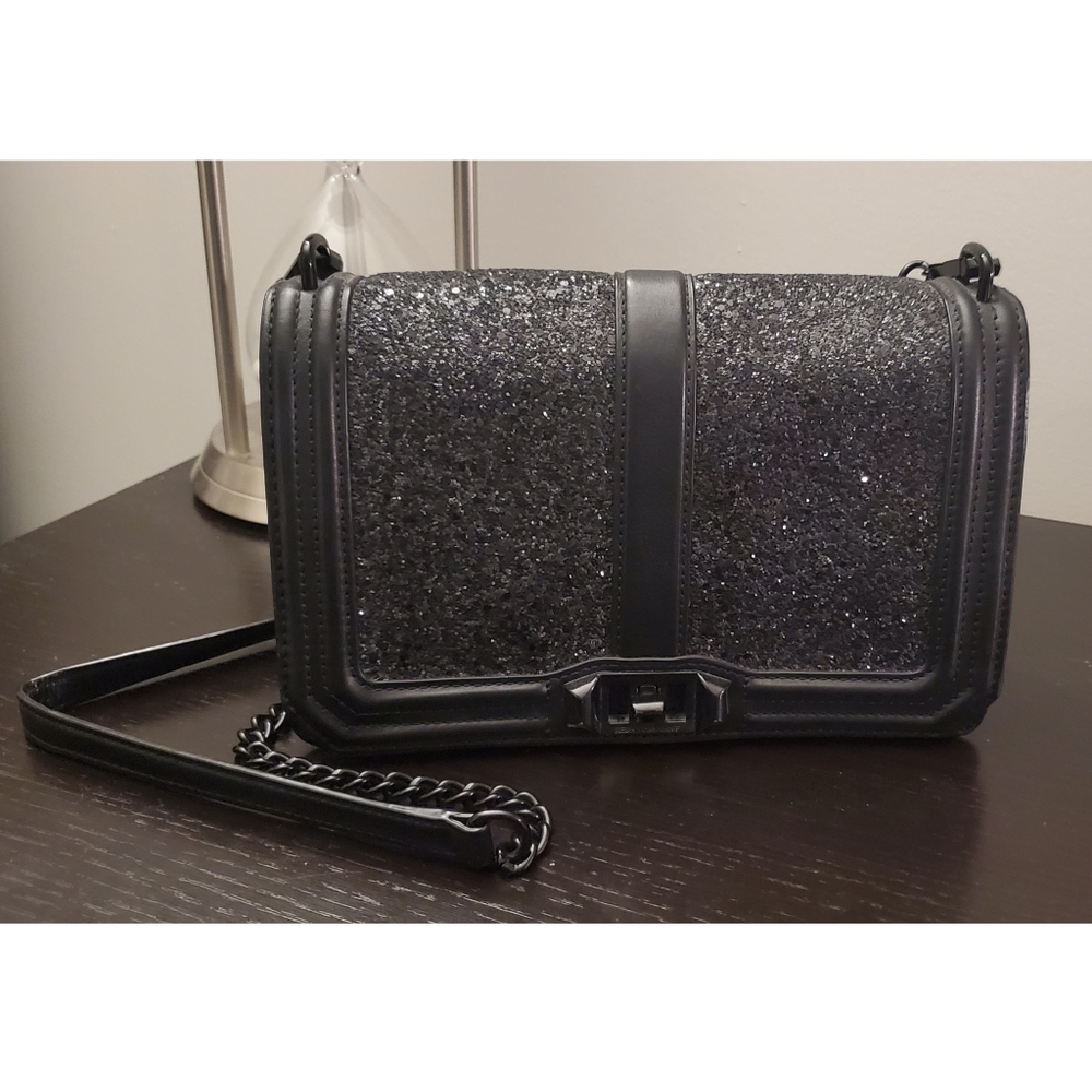 Rebecca Minkoff Love Crossbody - Black Glitter